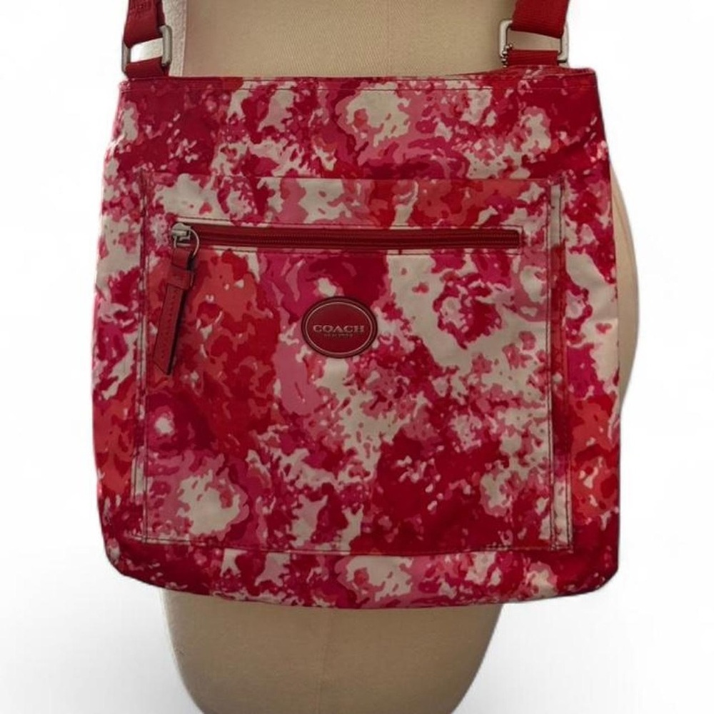 COACH NYLON GETAWAY FLORAL FILE CROSSBODY BAG EUC - Picture 6 of 15